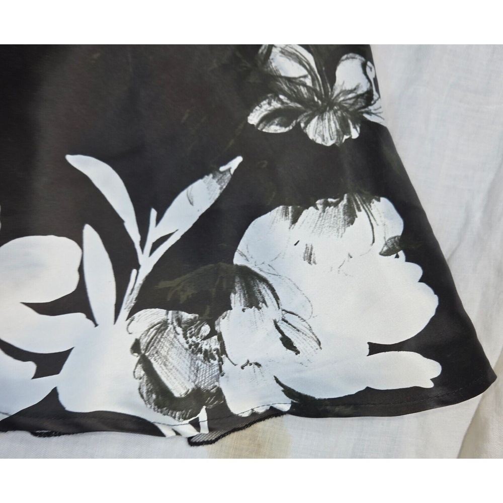 City Studio Skirt 13 Tulle Lined Black Floral Short Skater Flare 32" W x 18" L - Picture 10 of 16